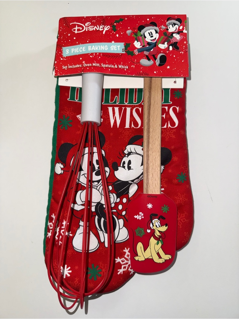 NWT Disney Mickey & Minnie Mouse Christmas Holiday Wishes 3-Piece Baking Set